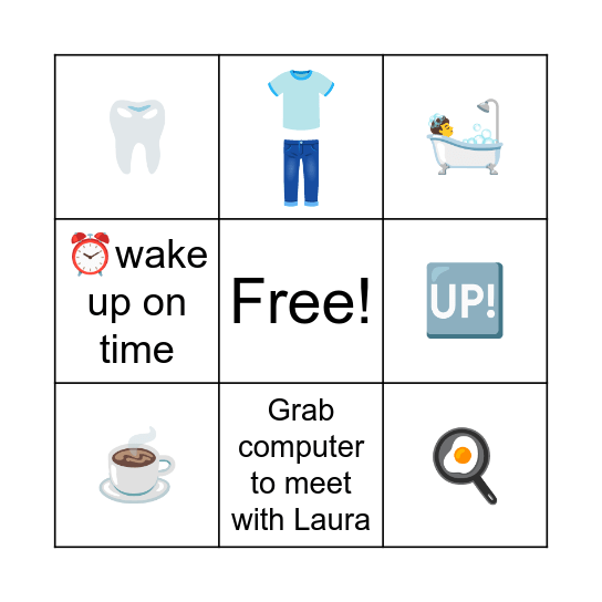 Tomorrow Bingo Card