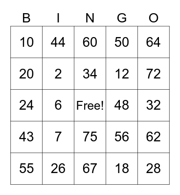July BINGO! Bingo Card