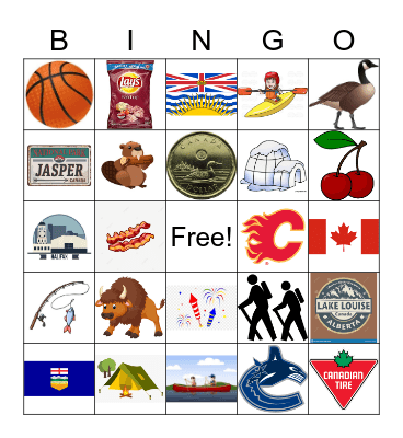Happy Canada Day Bingo Card