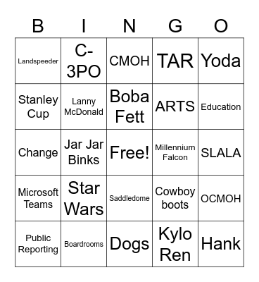 Dave's Farewell Bingo Card