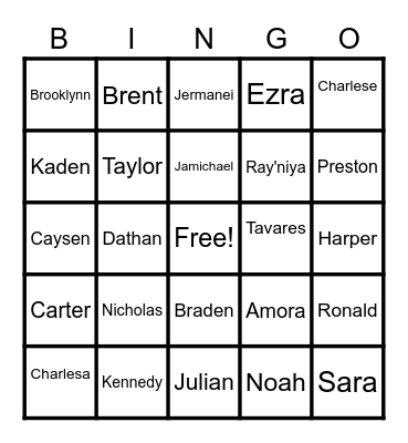 Cleveland Park Kids (Believers) Bingo Card