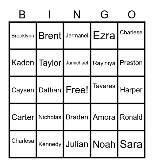 Cleveland Park Kids (Believers) Bingo Card