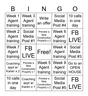 EXIT Birmingham Bingo Card