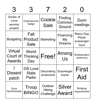 2020-2021 Bingo Card
