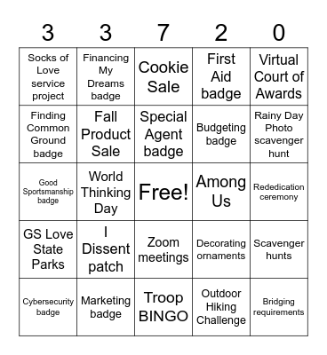 2020-2021 Bingo Card