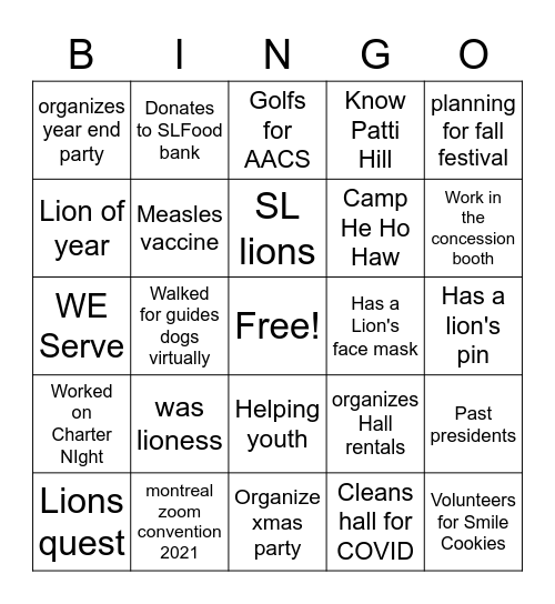 june Bingo Card
