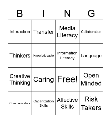 Lamar IB Bingo Card