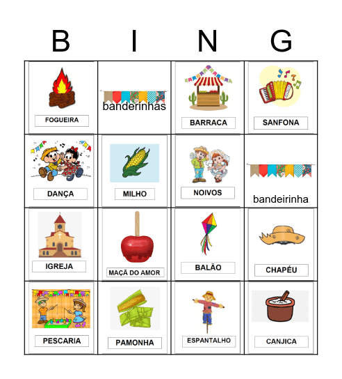 Festa Junina Bingo Card