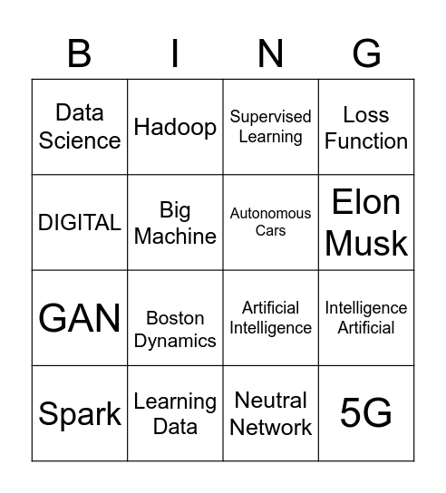 Digital Digital Bingo Card
