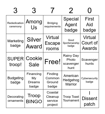 2020-2021 Bingo Card
