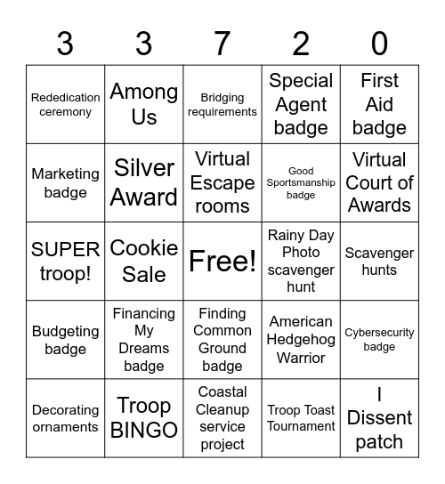 2020-2021 Bingo Card
