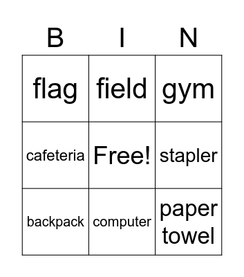 Bingo Practice Bingo Card