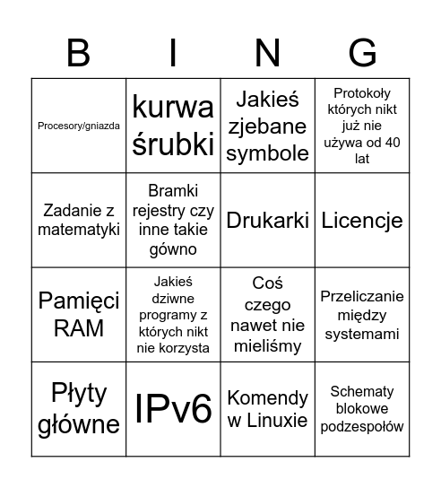 EE08 Bingo Card