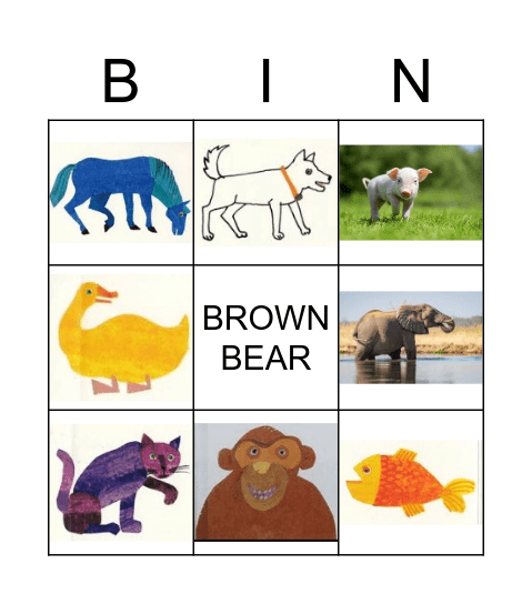 BROWN BEAR Bingo Card