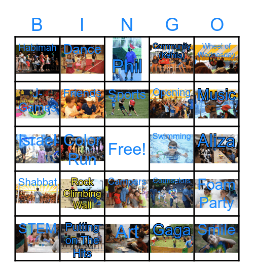 Camp Bingo! Bingo Card
