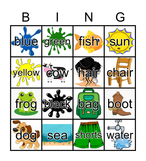 Exam vocabulary Bingo Card