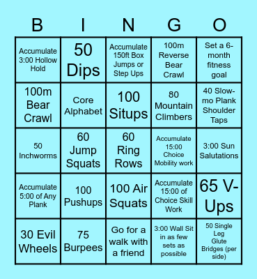 Bodyweight Bingo Card