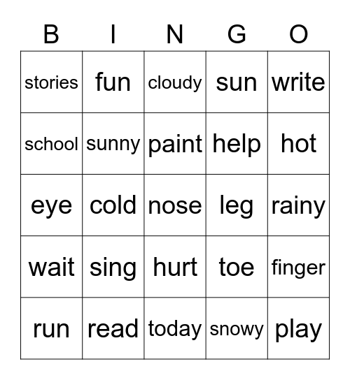 Review! Bingo Card