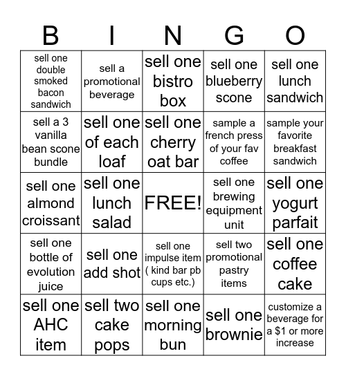 Starbucks Bingo  Bingo Card