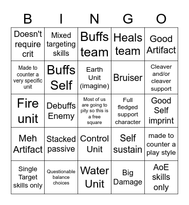 Fuwa's Summer Iseria bingo Card