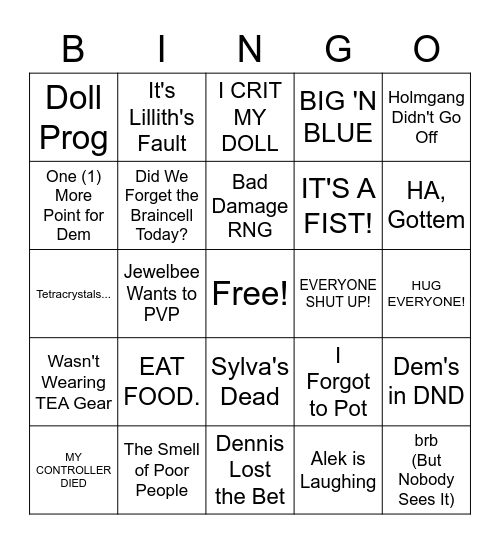 I Can't Believe This Bingo Card