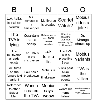 Loki Bingo (post ep2) Bingo Card