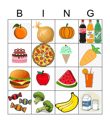 Food Bingo Card