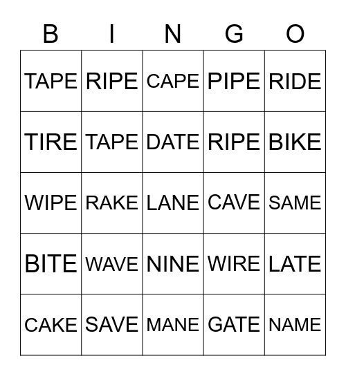 SOUNDS GREAT 3 Bingo Card