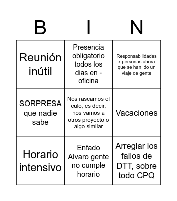 AYESA BINGO! Bingo Card