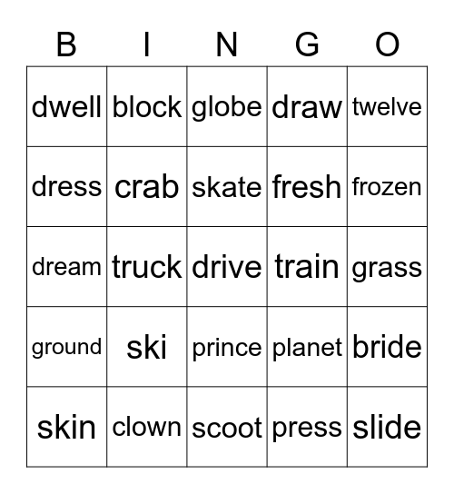 Phonics Bingo Card