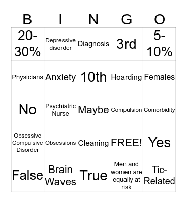 OCD Bingo Card