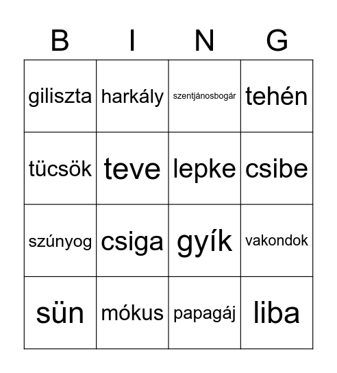 találós kérdések Bingo Card