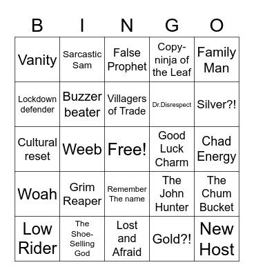 Customer Bingo Card