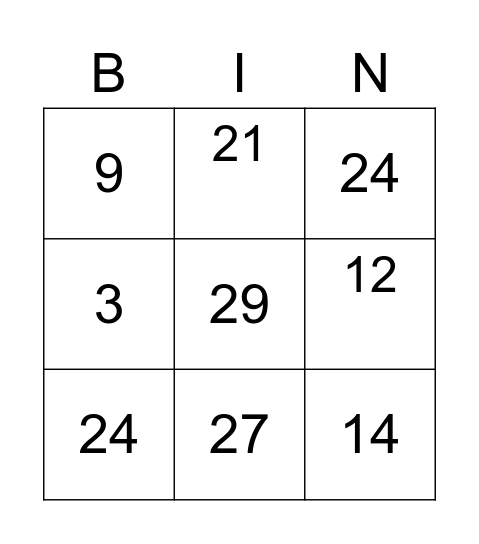 Bingo de Numerais - G5 Bingo Card