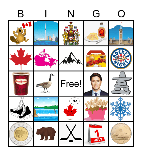 Canada Day Bingo Card