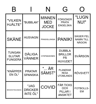 KRIPPE BINGO Card