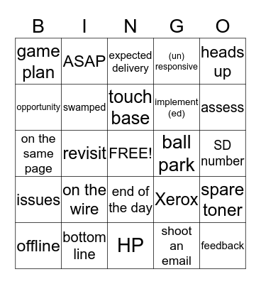 Cancer Call Bingo Card