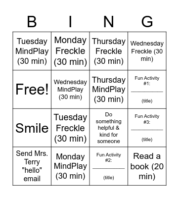 CAMP CAVA - BINGO PRIZE BOARD Bingo Card