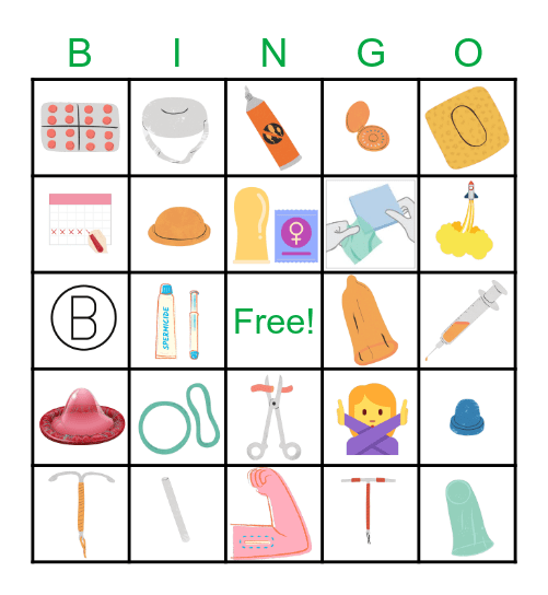 Name that Birth Control Bingo Card