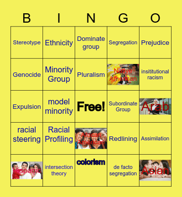 Race & Ethnicity Bingo Card