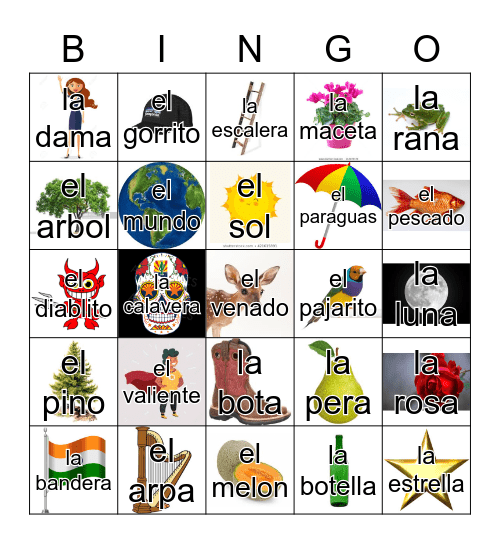 Loteria Mi Pueblito Bingo Card