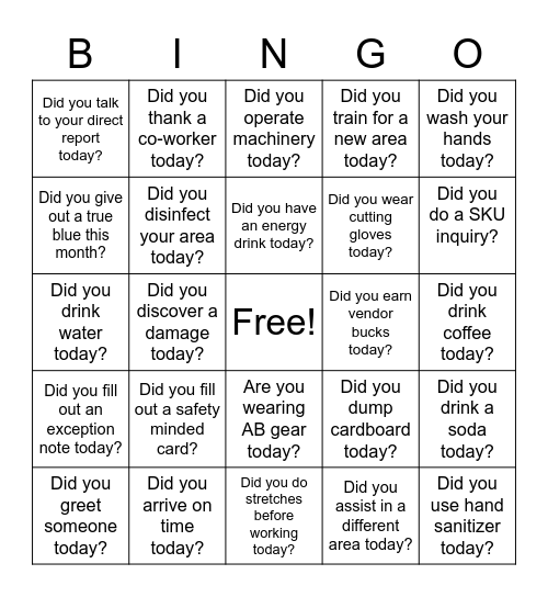 AB Engagement Bingo Card