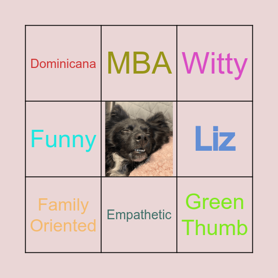 Congrats  Liz!!!!! Bingo Card