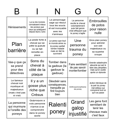 Poney Bingo Card