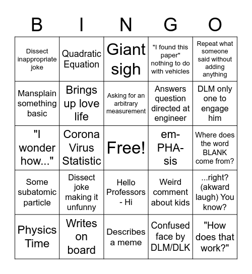 Gertrude Meeting Bingo Card