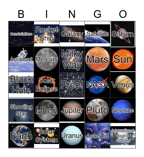 Space Bingo! Bingo Card