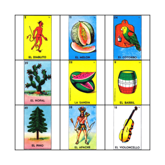 Loteria Bingo Card