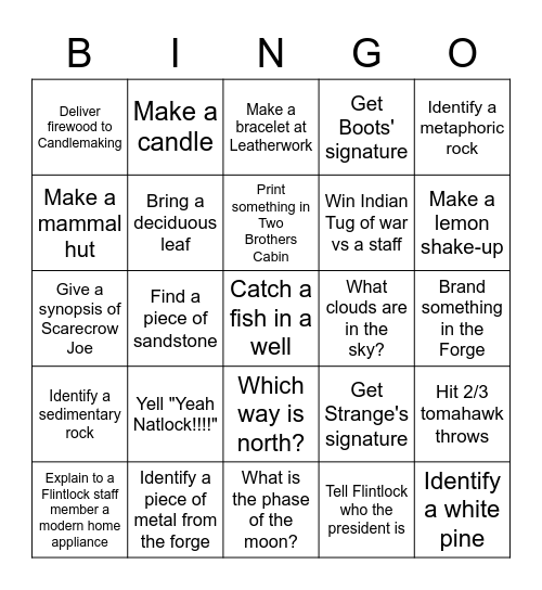 Natlock Bingo Card