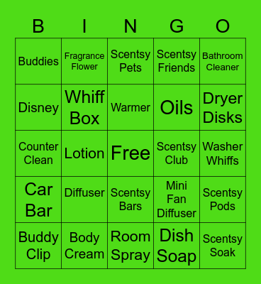 Scentsy Bingo Card