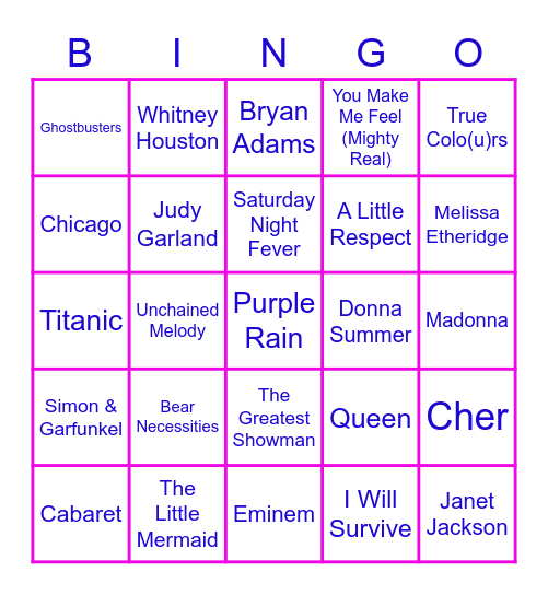 Sean's Movie/Pride BINGO Card
